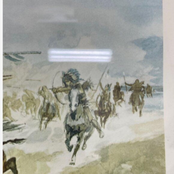 Charles M Russell Battle Between Blackfeet and Piegans 1897 - Picture 4 of 6